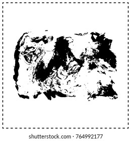 Black brush stroke and texture. Grunge vector abstract hand - painted element. Underline and border design.