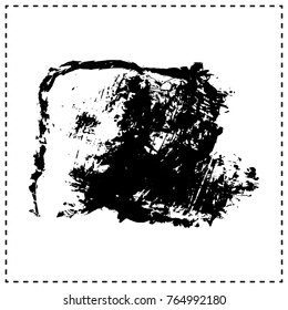 Black brush stroke and texture. Grunge vector abstract hand - painted element. Underline and border design.