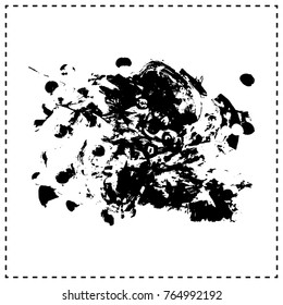Black brush stroke and texture. Grunge vector abstract hand - painted element. Underline and border design.