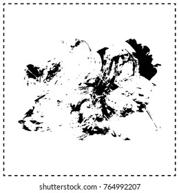 Black brush stroke and texture. Grunge vector abstract hand - painted element. Underline and border design.