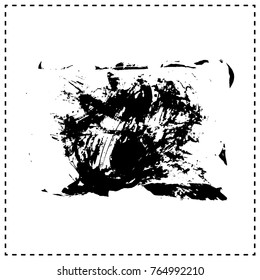 Black brush stroke and texture. Grunge vector abstract hand - painted element. Underline and border design.