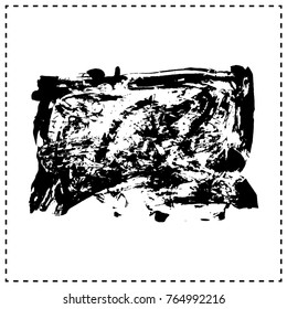 Black brush stroke and texture. Grunge vector abstract hand - painted element. Underline and border design.