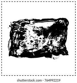 Black brush stroke and texture. Grunge vector abstract hand - painted element. Underline and border design.