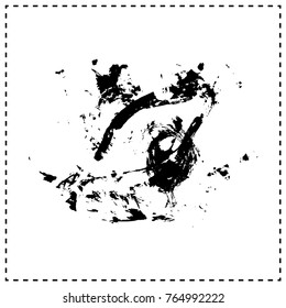 Black brush stroke and texture. Grunge vector abstract hand - painted element. Underline and border design.