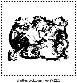 Black brush stroke and texture. Grunge vector abstract hand - painted element. Underline and border design.