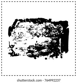 Black brush stroke and texture. Grunge vector abstract hand - painted element. Underline and border design.