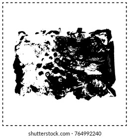 Black brush stroke and texture. Grunge vector abstract hand - painted element. Underline and border design.