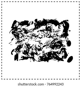 Black brush stroke and texture. Grunge vector abstract hand - painted element. Underline and border design.