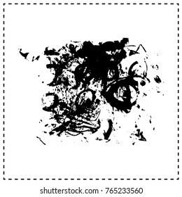 Black brush stroke and texture. Grunge vector abstract hand - painted element. Underline and border design.