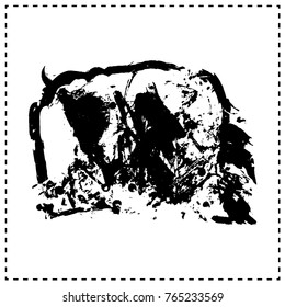 Black brush stroke and texture. Grunge vector abstract hand - painted element. Underline and border design.