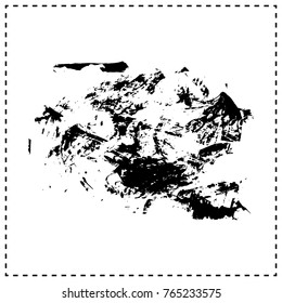 Black brush stroke and texture. Grunge vector abstract hand - painted element. Underline and border design.