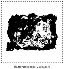 Black brush stroke and texture. Grunge vector abstract hand - painted element. Underline and border design.