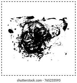 Black brush stroke and texture. Grunge vector abstract hand - painted element. Underline and border design.