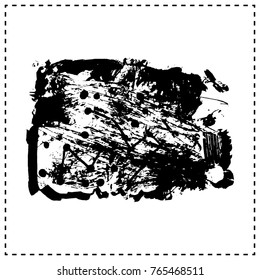 Black brush stroke and texture. Grunge vector abstract hand - painted element. Underline and border design.