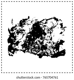 Black brush stroke and texture. Grunge vector abstract hand - painted element. Underline and border design.