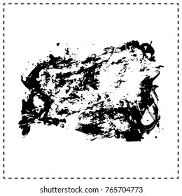 Black brush stroke and texture. Grunge vector abstract hand - painted element. Underline and border design.