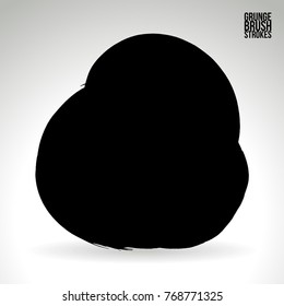 Black brush stroke and texture. Grunge vector abstract hand - painted element. Underline and border design.