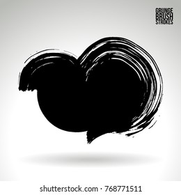 Black brush stroke and texture. Grunge vector abstract hand - painted element. Underline and border design.