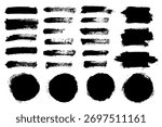 Black brush stroke texture line highlighter pen or horizontal felt tip pen marker.