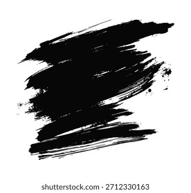 Ilustração de vetor de traçado de pincel preto, estilo negrito e dinâmico. Olhar desenhado à mão com bordas irregulares e espessura variável, para vários usos artísticos e criativos. Elemento de design para planos de fundo gráficos