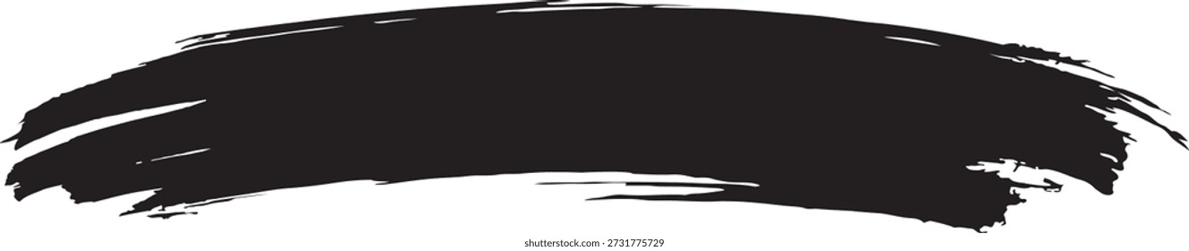 Ilustración vectorial de pincelada negra con textura de pintura artística áspera