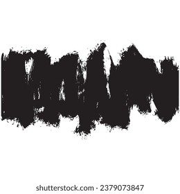 Black brush stroke vector shape isolated on white background . Grunge hand draw