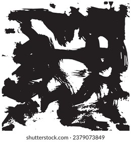 Black brush stroke vector shape isolated on white background . Grunge hand draw
