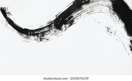 Black brush stroke vector shape isolated on white background. Brush stroke line. 