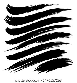 Black brush strokes against a white backdrop, perfect for contemporary design projects