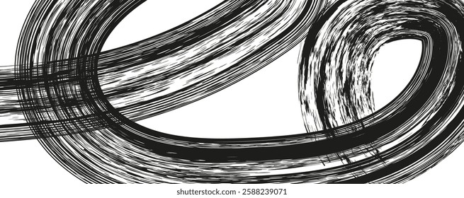 Black brush strokes, creating an abstract texture with vibrant ink splatters and paintbrush stains.