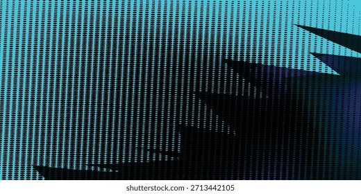Schwarze Pinselstriche und -punkte. Kreative Pinselstriche einzeln auf blauem Hintergrund, Freihandzeichnung. Unregelmäßige Striche mit gezackten Kanten. Vektorgrafik.