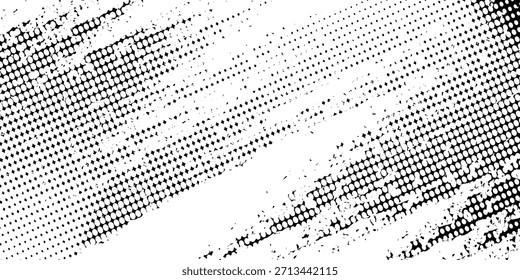 Pinceladas y puntos negros. Pinceladas creativas aisladas sobre un fondo blanco, dibujo a mano alzada. Trazos desiguales con bordes irregulares. Ilustración vectorial.