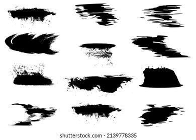 Black brush strokes, great design for any purposes. Grunge texture. Vector illustration. stock image.