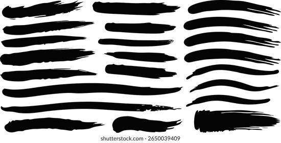 Black brush strokes grunge elements design