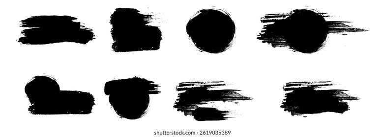 Black Brush Strokes and Ink Splatters