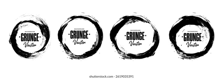 Black Brush Strokes and Ink Splatters