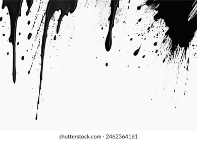 Black Brush strokes isolated on white background. Brush strokes grunge background. Vector brush stroke texture. Black ink, paint splatter.