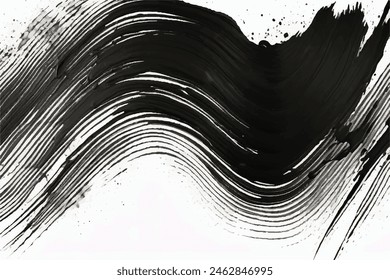 Black Brush strokes isolated on white background. Brush strokes grunge background. Vector brush stroke texture. Black ink, paint splatter.