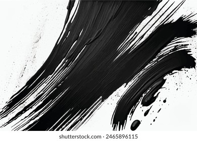 Black Brush strokes isolated on white background. Brush strokes grunge background. Vector brush stroke texture. Black ink, paint splatter.