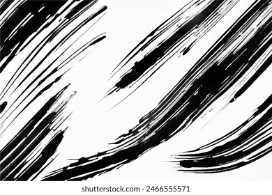 Black Brush strokes isolated on white background. Brush strokes grunge background. Vector brush stroke texture. Black ink, paint splatter.