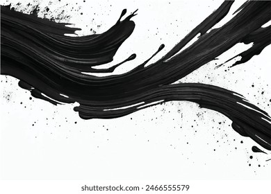 Black Brush strokes isolated on white background. Brush strokes grunge background. Vector brush stroke texture. Black ink, paint splatter.