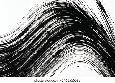 Black Brush strokes isolated on white background. Brush strokes grunge background. Vector brush stroke texture. Black ink, paint splatter.