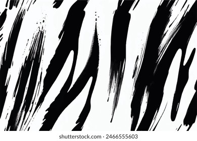 Black Brush strokes isolated on white background. Brush strokes grunge background. Vector brush stroke texture. Black ink, paint splatter.