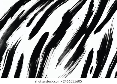 Black Brush strokes isolated on white background. Brush strokes grunge background. Vector brush stroke texture. Black ink, paint splatter.