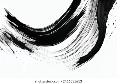 Black Brush strokes isolated on white background. Brush strokes grunge background. Vector brush stroke texture. Black ink, paint splatter.