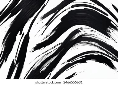 Black Brush strokes isolated on white background. Brush strokes grunge background. Vector brush stroke texture. Black ink, paint splatter.