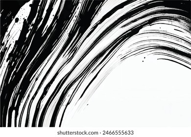 Black Brush strokes isolated on white background. Brush strokes grunge background. Vector brush stroke texture. Black ink, paint splatter.