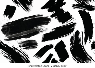 Black brush strokes isolated on white Background. Brush strokes background. Grunge Brush strokes.