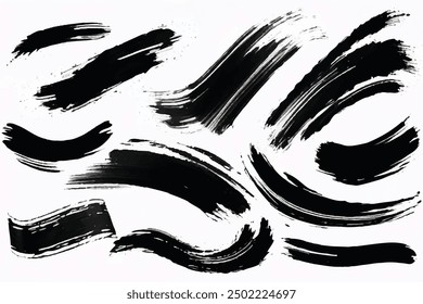 Black brush strokes isolated on white Background. Brush strokes background. Grunge Brush strokes.