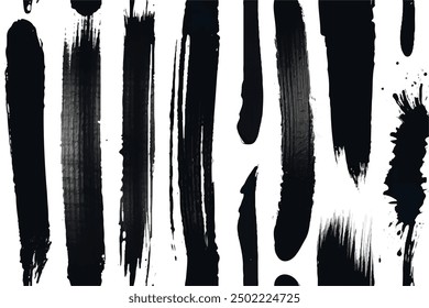 Black brush strokes isolated on white Background. Brush strokes background. Grunge Brush strokes.